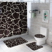 Load image into Gallery viewer, Marble Print Shower Curtain 4 Piece Carpet Cover Toilet Cover Bath Mat Pad Set Bathroom Curtain with 12 Hooks