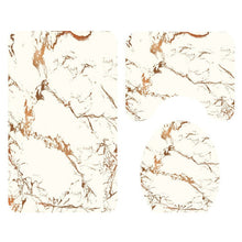 Load image into Gallery viewer, Marble Print Shower Curtain 4 Piece Carpet Cover Toilet Cover Bath Mat Pad Set Bathroom Curtain with 12 Hooks