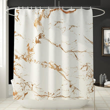 Load image into Gallery viewer, Marble Print Shower Curtain 4 Piece Carpet Cover Toilet Cover Bath Mat Pad Set Bathroom Curtain with 12 Hooks