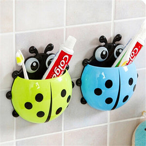 Ladybug Toothbrush Holder Suction Ladybird Toothpaste Wall Sucker Bathroom Sets Household Merchandises Set