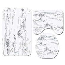 Load image into Gallery viewer, Marble Print Shower Curtain 4 Piece Carpet Cover Toilet Cover Bath Mat Pad Set Bathroom Curtain with 12 Hooks
