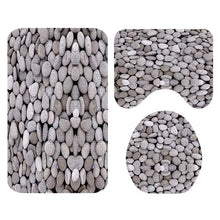 Load image into Gallery viewer, Marble Print Shower Curtain 4 Piece Carpet Cover Toilet Cover Bath Mat Pad Set Bathroom Curtain with 12 Hooks