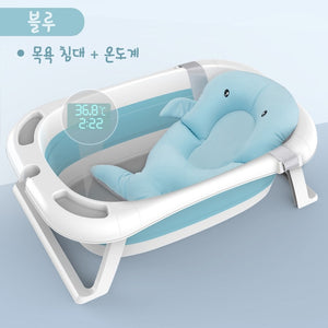 Folding Bathtub Children Lying Electronic Temperature Universal Bath Barrel Oversize Baby Newborn Supplies Baby Bath Tub