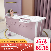 Load image into Gallery viewer, Adult Bathtub Portable with Adult Shower Seat Collapsible Bathtub Baby Swimming Bath Household Large Tub Folding Shower Tray